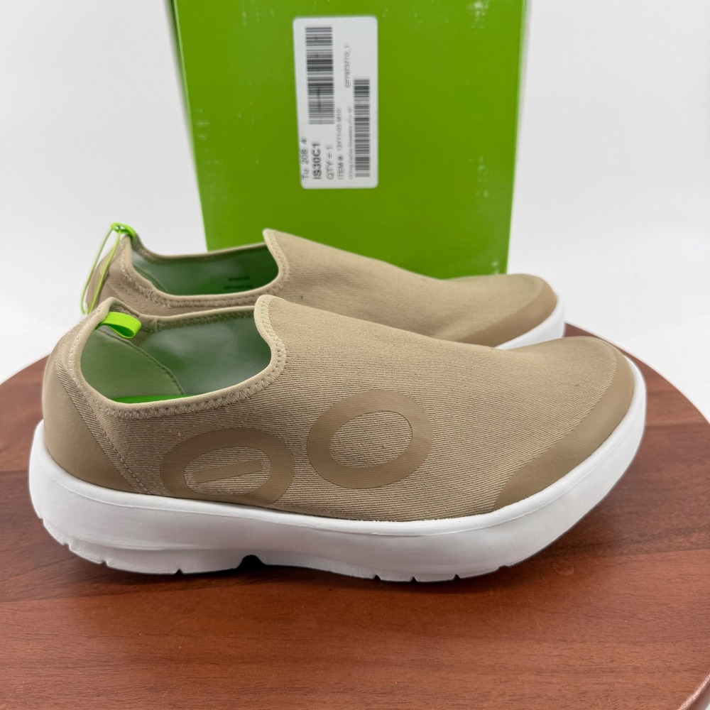 OOFOS OOmg Eezee White Taupe Recovery Slip On Shoes 5082 Men 10